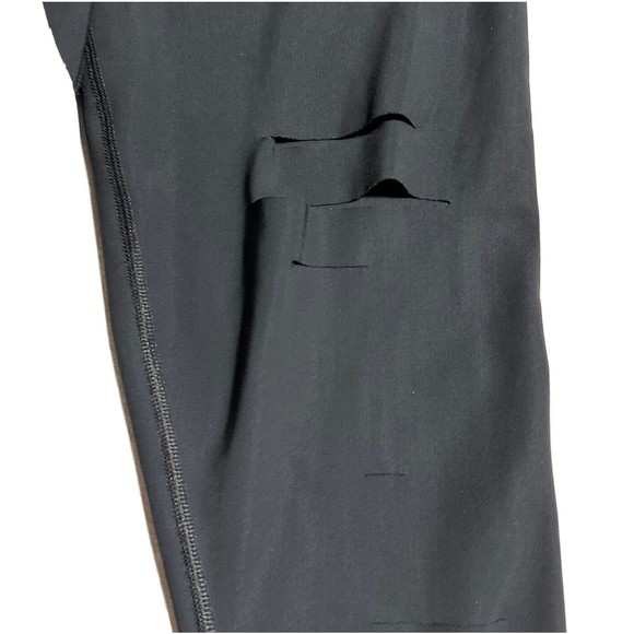 ALO Yoga High Waisted Ripped Warrior Black Leggings Women’s Size M Medium - Picture 4 of 13